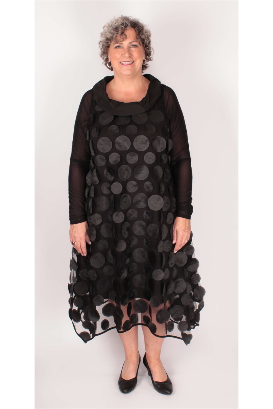 Robe trapèze sans manches à pois 3D Robe trapèze sans manches à pois 3D